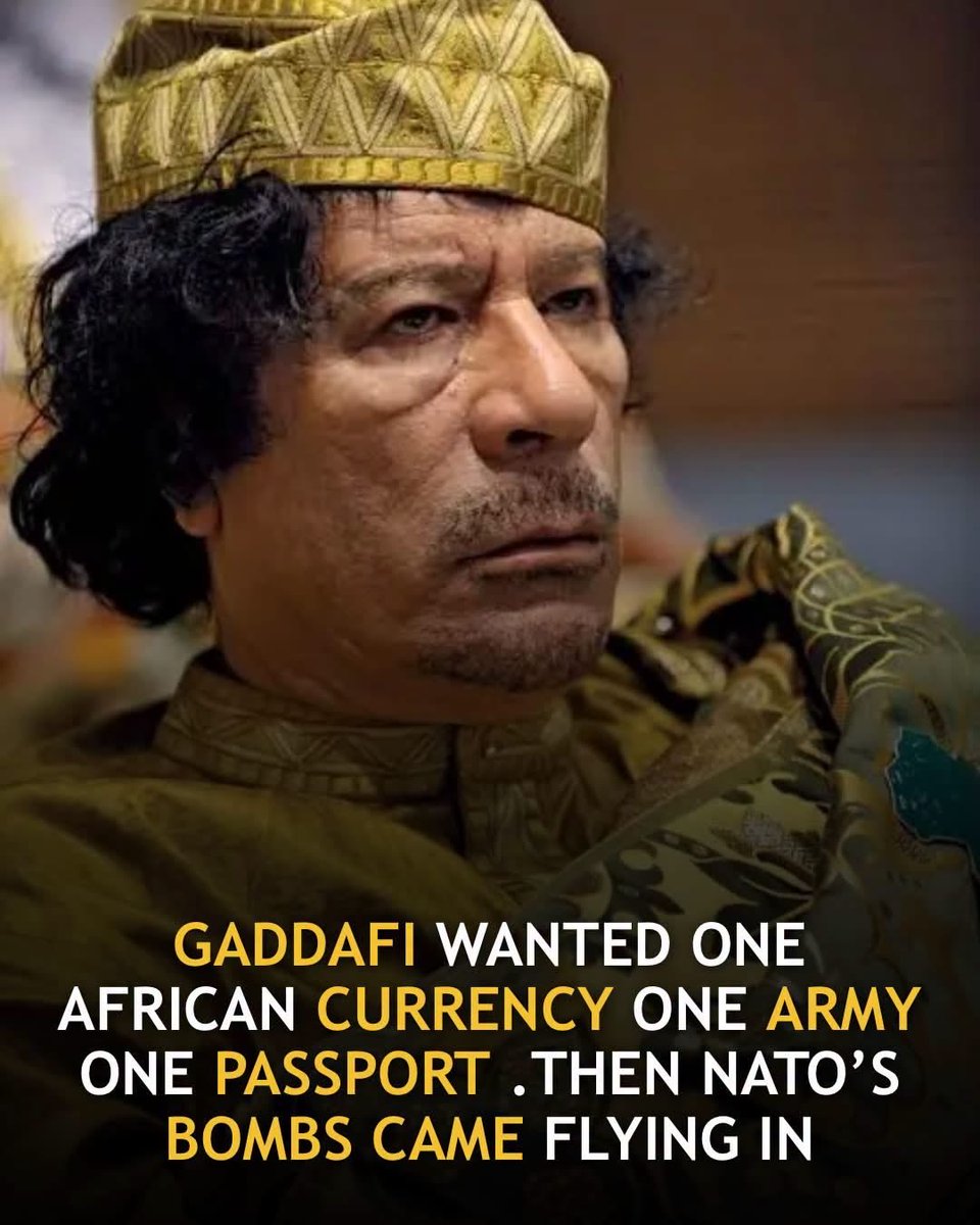 KabandizeAbel8's tweet photo. Africa will give birth to a son who will make Gaddafi's dreams for Africa a reality, and I am confident that Africa will overcome its shortcomings and eliminate as many foreign influences as possible. https://t.co/kmvxJQD6Yw
