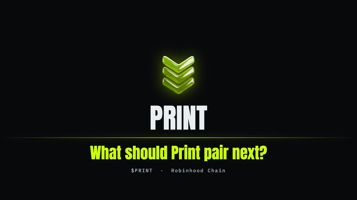 Printonhood's tweet photo. What should Print pair next?

Nine markets are already on the board, from NVDA to MSTR.

Drop the market you'd launch a coin against. https://t.co/KBRDYW7sNx