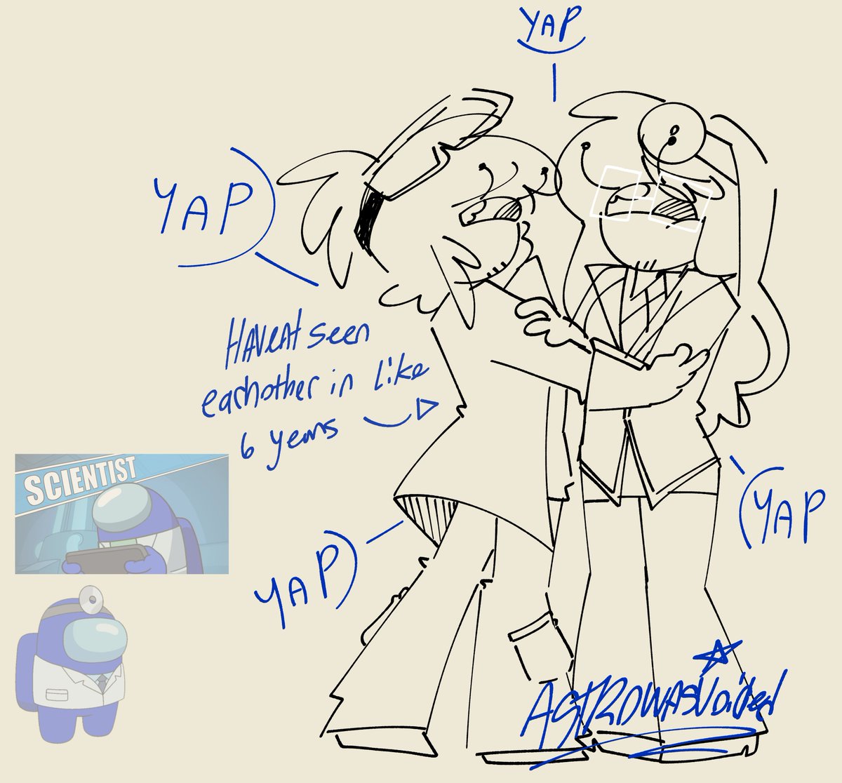 Astrowasvoided's tweet photo. Cool roles doodles im awesome #amongus https://t.co/EeH26Zb654