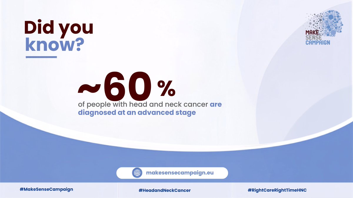 MakeSenseCmpn's tweet photo. Right Care at the Right Time starts with knowing when to act.

Recognising the signs and symptoms of head and neck cancer can support earlier diagnosis and timely referral.

Learn more at https://t.co/4GP3yM4huj

#MakeSenseCampaign #HeadAndNeckCancer #RightCareRightTimeHNC https://t.co/tmiaqlQVGA