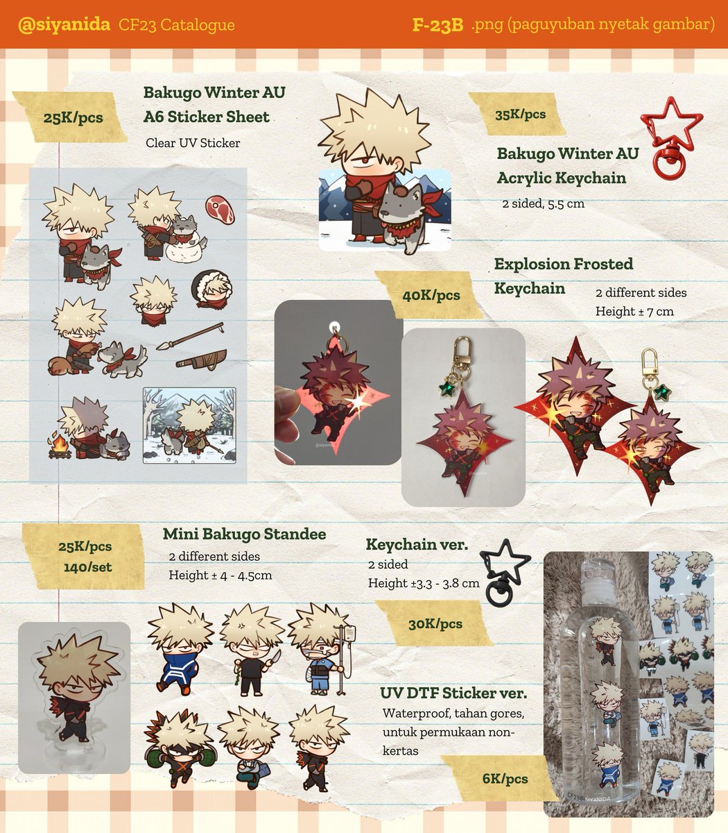 siyanida's tweet photo. (2/4) #cf23catalogue

Bakugo merch &amp; cable protectors

#cf23 #mha #bnha #sk8 #genshinimpact #naruto #horimiya #alnst #fmab #orv #bananafish https://t.co/kP1pmJ2iug