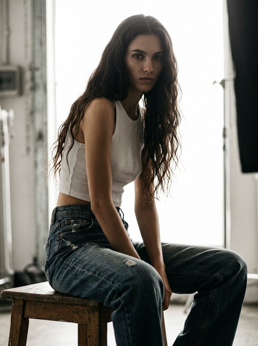 Backlit Grunge Fashion Portrait