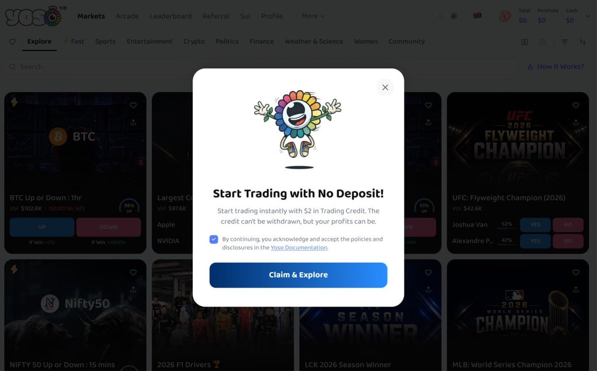 mrptechofficial's tweet photo. 💥💰 BIGGER YOSO CODE GIVEAWAY!

🏆 Secured 20 Invite Codes From the YOSO TEAM For the MRPTech Community!

🙌 Multiple winners will be chosen TOMORROW! Hurry!

💰 Claim $2 FREE Trading Credit
💧 + 4 SUI bonus through the New User Quest
🔟 10 Days Expiration, grab fast!

⚠️ Key Rules:
1️⃣ Credit is for predicting only. All PROFITS are yours to keep & withdraw!
2️⃣ If you deposit, credit covers losses before your balance.

⚡ Tasks 👇👇
💞 Follow @mrptechofficial + @yososocial
🔁 Like + Retweet This Post
💬 Comment why you need a code & TAG 3 Friends!
☑️ Done You Are In!