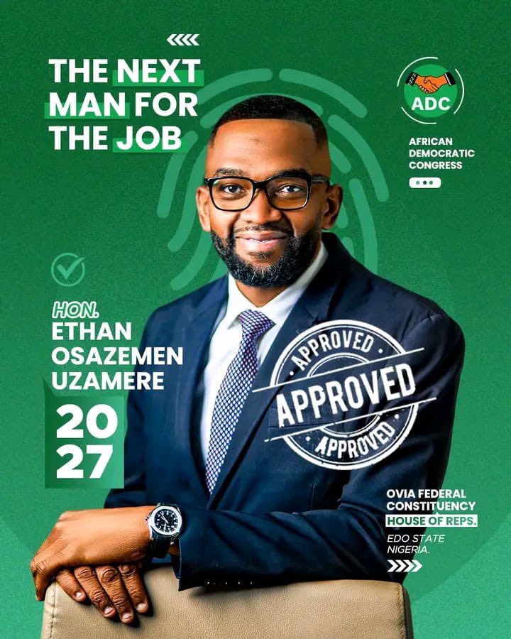 jacksonomouyi's tweet photo. Hon. Ethan Osazemen Uzamere is committed to effective legislation, inclusive representation and sustainable development for Ovia Federal Constituency.

The Next Man for the Job.

#EthanUzamere #Ovia2027 https://t.co/r0uN4NOLiQ