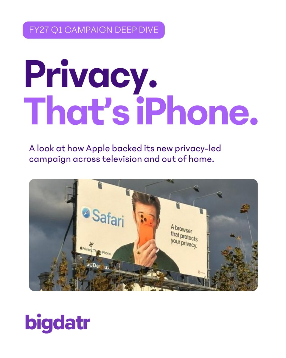 BigDatr's tweet photo. We took a closer look at how Apple turned privacy into the campaign idea, and how its traditional media mix supported the message. https://t.co/9WTdZ7FDe2