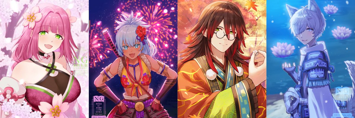 sera_sefi6's tweet photo. 🌸🎆四季の神様揃いました！🍁☃️
#龍ファク #龍ファクアート https://t.co/aNk1VIKBjp