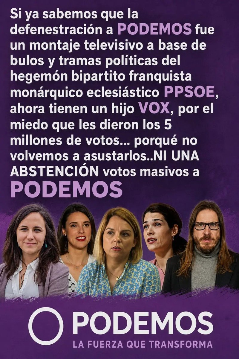 diobizkaia's tweet photo. Cada escaño q consiga Podemos,es un escaño para el pueblo y el trabajador.
Es un escaño para la educación,la sanidad y la dependencia pública.
Cada escaño que consiga Podemos,es un escaño menos para la banca,para las eléctricas y para la corrupción del régimen del 78.
Tú decides https://t.co/OP6CB6jzj5
