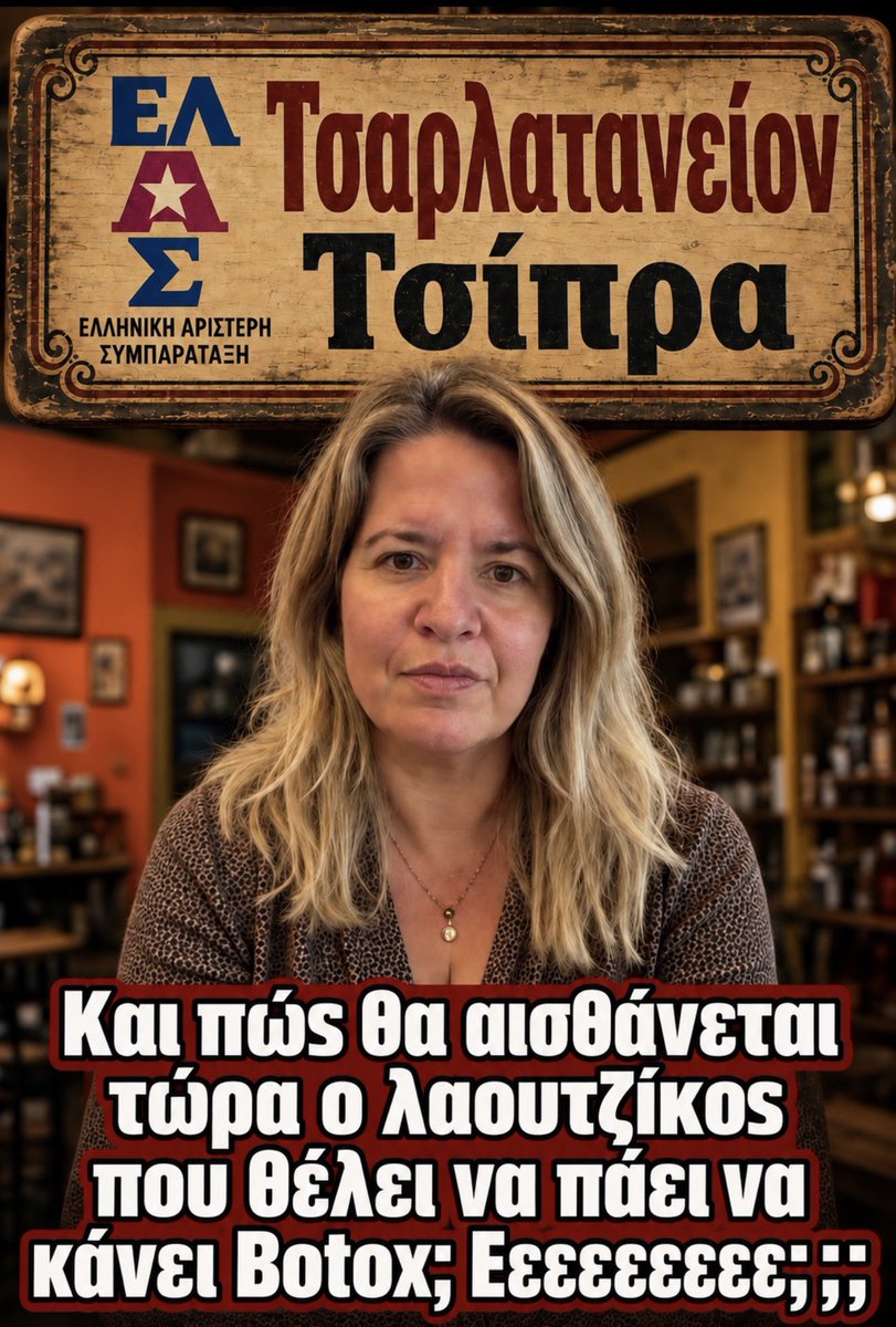 ntalaoura's tweet photo. Το μόρφωμα Τσίπρα αποφάσισε επιτέλους να ασχοληθεί με τα σοβαρά προβλήματα των πτωχών. 

Τσαρλατανείο Τσίπρα !!! 

Και πως θα κάνει τώρα Botox η πτωχιά; Με τη καρδιά; 
Που θα πάει; 
Ε;;;; https://t.co/Rh8LDCf4Ni