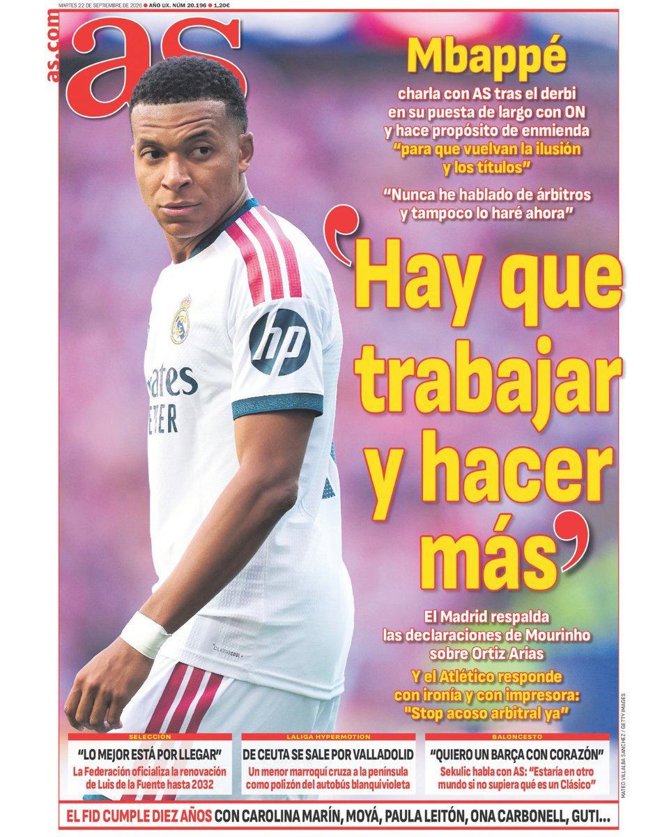 besoccer_ES's tweet photo. ¡Buenos días! 💚

Repasamos las portadas de la prensa deportiva de este martes 22 de septiembre🗞️

La resaca de la polémica del derbi, protagonista https://t.co/v6YQYnieZe