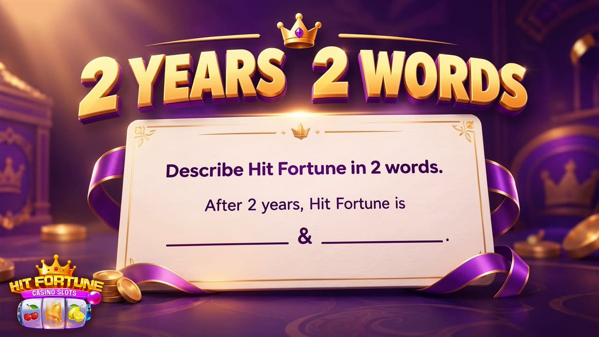 HitFortune's tweet photo. π2 YEARS. 2 WORDS.
Two years of spins, surprises, and lucky moments. π
If you had to describe Hit Fortune in just 2 words, what would they be? π
#hitfortune https://t.co/88WdYAbp8o