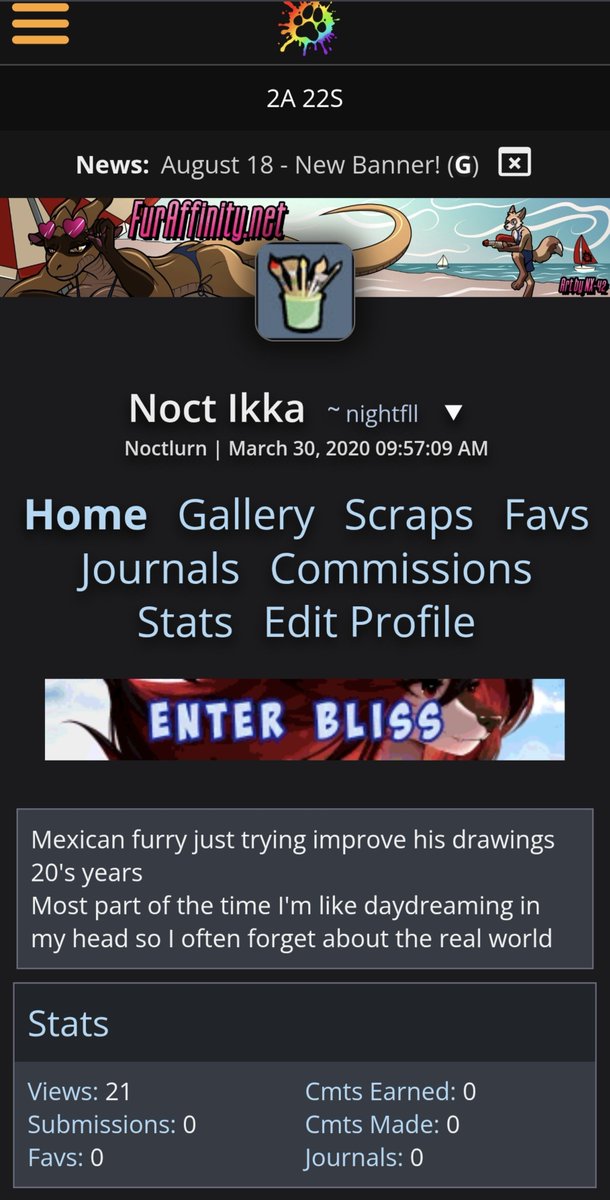 Noctlurn's tweet photo. Estaba tratando de hacerme una cuenta de Furaffinity y... resulta que ya tengo una jaja

Creada en 2020 al parecer, ni me acordaba en todo caso https://t.co/7RrXNc4S6E