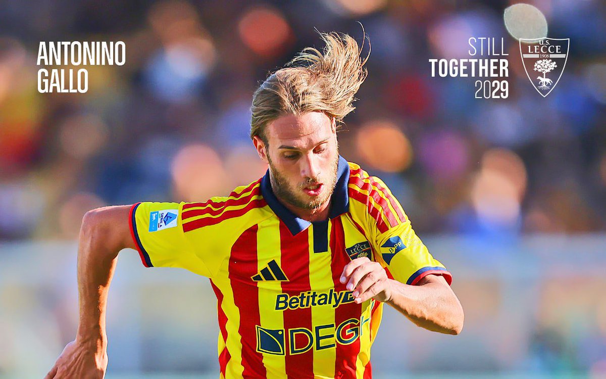 t247net's tweet photo. OFFICIAL: US Lecce left-back Antonino Gallo (26) has extended his contract with the club until June 2029.
#USLecce #SerieA #Transfers https://t.co/7s6v6JSAjA