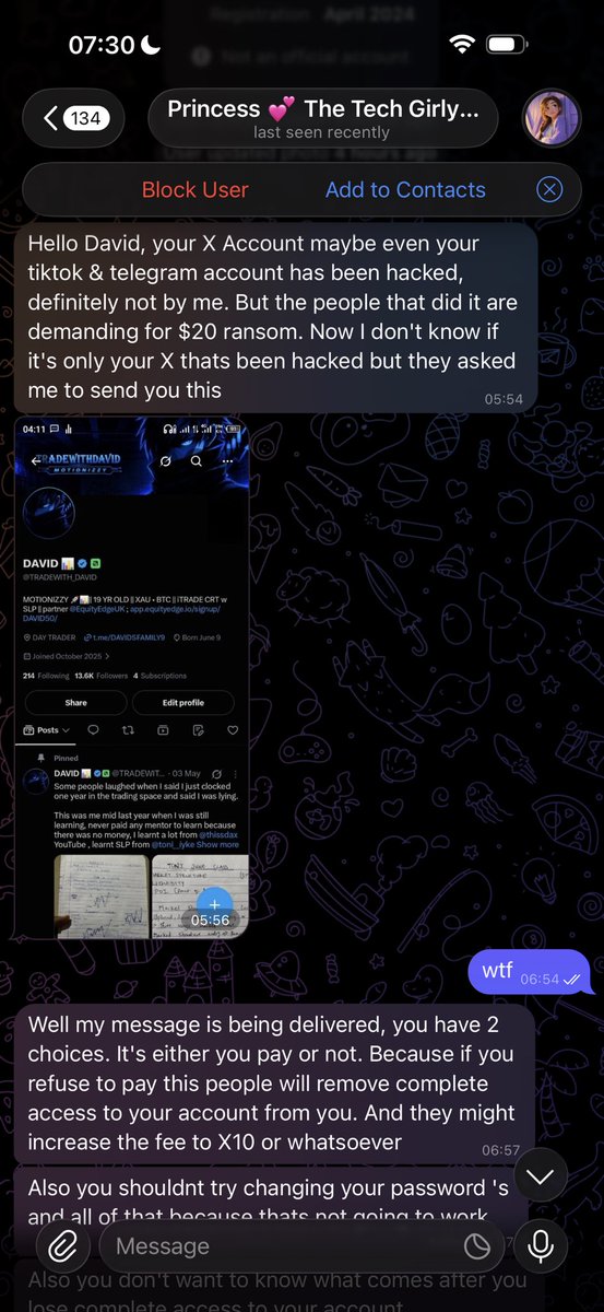 TRADEWITH_DAVID's tweet photo. Woke up to this 

Na once I change password enable 2FA 

Protect your account guys 😭💔 https://t.co/saHV5BLziA