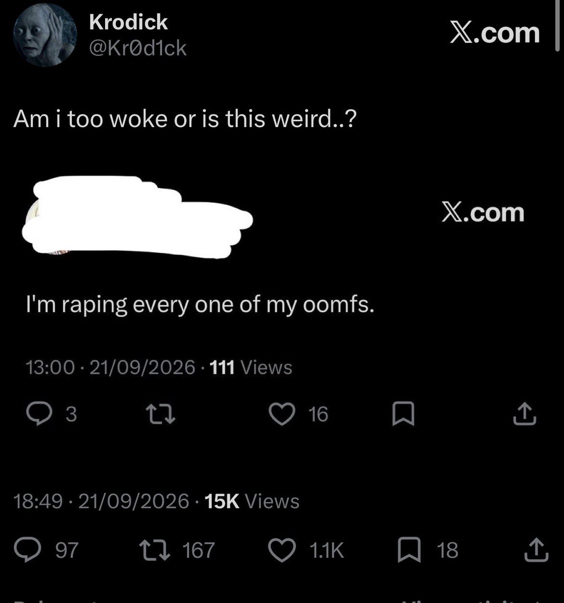 Kr0d1ck's tweet photo. I meant it as a general question to everyone on twitter but here’s uncensored version https://t.co/YRoi7ud5JF