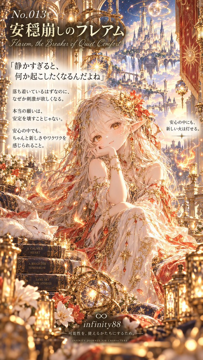 xgtkm's tweet photo. No.013｜安穏崩しのフレアム

「静かすぎると、何か起こしたくなるんだよね」

落ち着いているはずなのに、
なぜか刺激が欲しくなる。

本当の願いは、
安定を壊すことじゃない

安心の中でも、ちゃんと新しさやワクワクを感じられること

#∞∞88infinity88∞∞ #豊かさ #自己理解 #安心 #自分を知る https://t.co/sPvxaI1Ykn