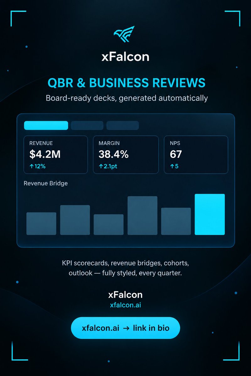 xFalcon_ai's tweet photo. Turn data into board-ready insights. 📊
Automated. Clear. Actionable.
https://t.co/1l93yWVwxg
#xFalcon #AI #DataAnalytics https://t.co/6QqYDRbT8x