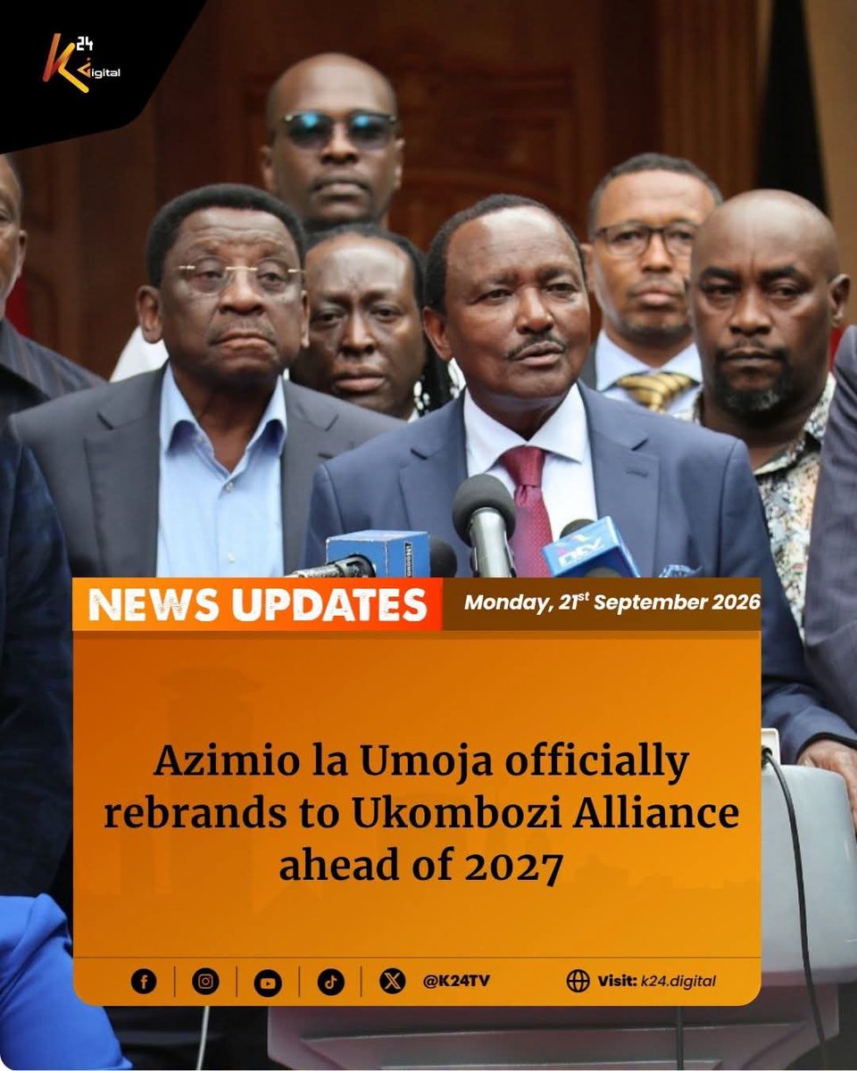 StephenWandeto's tweet photo. Note to H.E. Kalonzo Musyoka SC, What is it with the constant name changes? What have they gotten Kenyans in 20 years?

The more things change, the more they remain the same.

In 20 years, four election cycles, Senior Counsel’s party has had four different names.

1.  ODM-Kenya (2006)
2.  Wiper Democratic Movement-Kenya (WDM-K) - 2011
3.  Wiper Democratic Movement (WDM) - 2021
4.  Wiper Patriotic Front (WPF) - 2025, slogan Komboa Kenya

For context, ODM has retained its name for 20 years. Jubilee has retained its name for over 10 years.

Now, Kalonzo has rebranded Azimio La Umoja One Kenya Coalition Party to The Ukombozi Alliance (TUA).

And predictably, he is now fighting Senator Sifuna over the name Ukombozi, just the way he fought Raila over ODM in 2006.

The real question is: where have all these rebrands taken Kalonzo, his party, and his loyal supporters? In 2022, the late Rt. Hon. Raila Odinga relegated him from a Deputy President nominee to a mere promise of a Cabinet Secretary slot.

There is no seriousness. No real ground work. Real disappointment for Kenyans.

This One team is on a slippery road.

Tuesday thought

#GodBlessKenya🇰🇪.