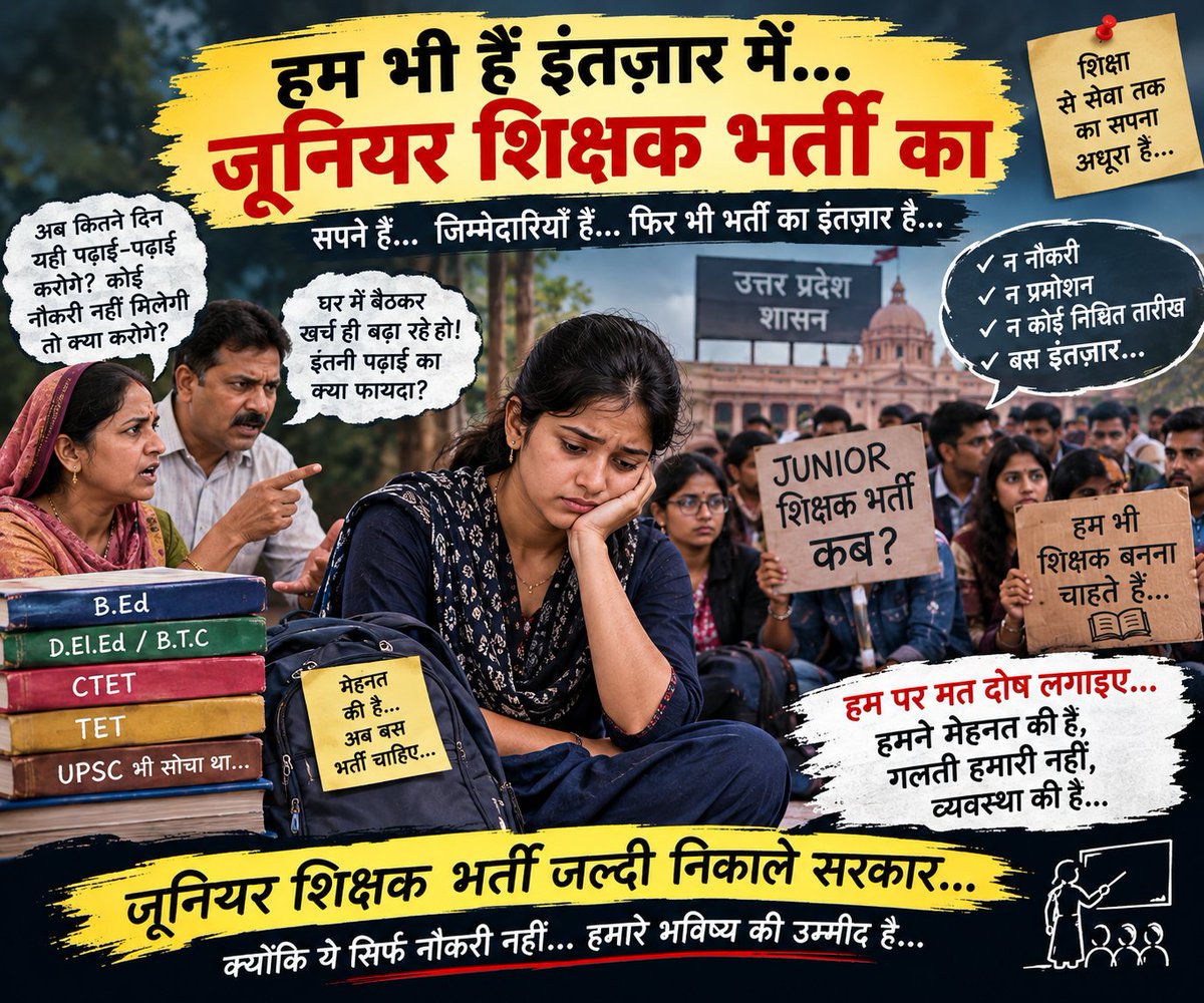 Balaji31413's tweet photo. #UP_Junior_Bharti_Do @upesscprayagraj @RahulGandhi @yadavakhilesh @samajwadiparty @INCIndia @PMOIndia @narendramodi @brijeshpathak8 @SocialistLeadr @CMOfficeUP @UPGovt @myogiadityanath @basicshiksha_up @thisissanjubjp @PrashantK_IPS90 @ABPNews @TheNewspinch @up__news @scert_up https://t.co/nZQYoJ6DGi