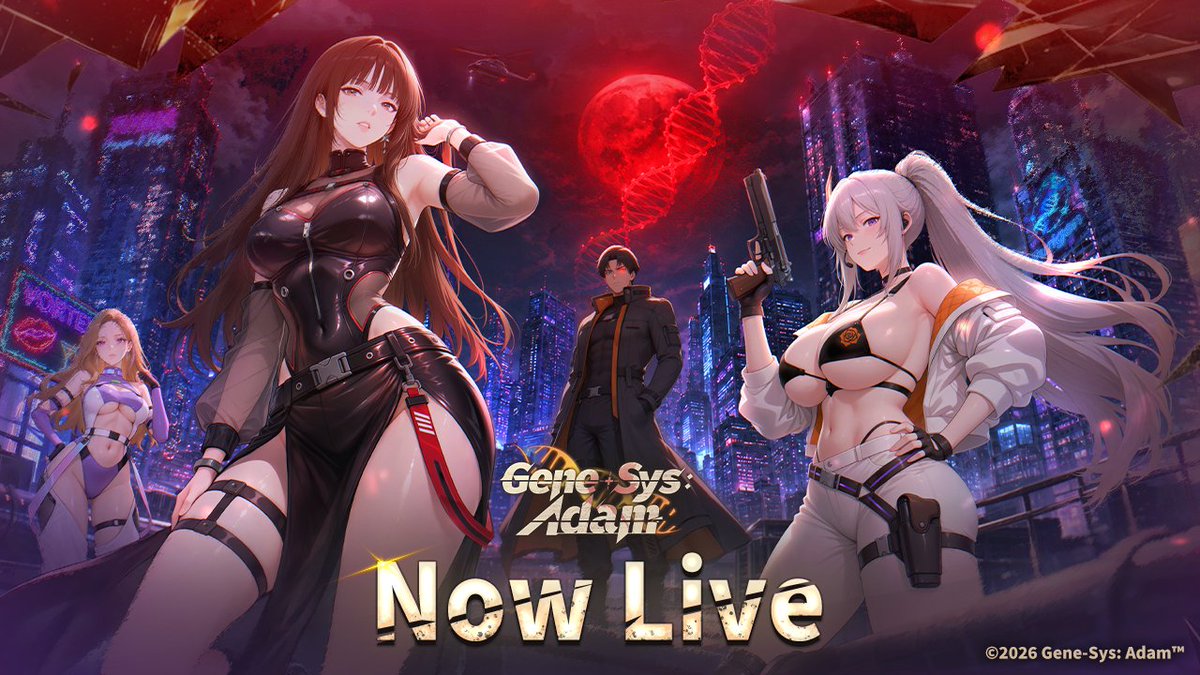 GeneSysAdamEN's tweet photo. 🎉 [Gene-Sys: Adam Is Officially Live!] 
The borders of Tobia are officially open!

Embody the "Argent Wolf of Syssalus" and return to the fallen city of Tobia, carrying indelible scars in your heart.
Uncover the truth concealed behind layers of mist alongside the stunning Awakeners.
Indulge in the danger of the night and embrace a wild revelry made just for you!
#GeneSysAdam #GSA #EROLABS