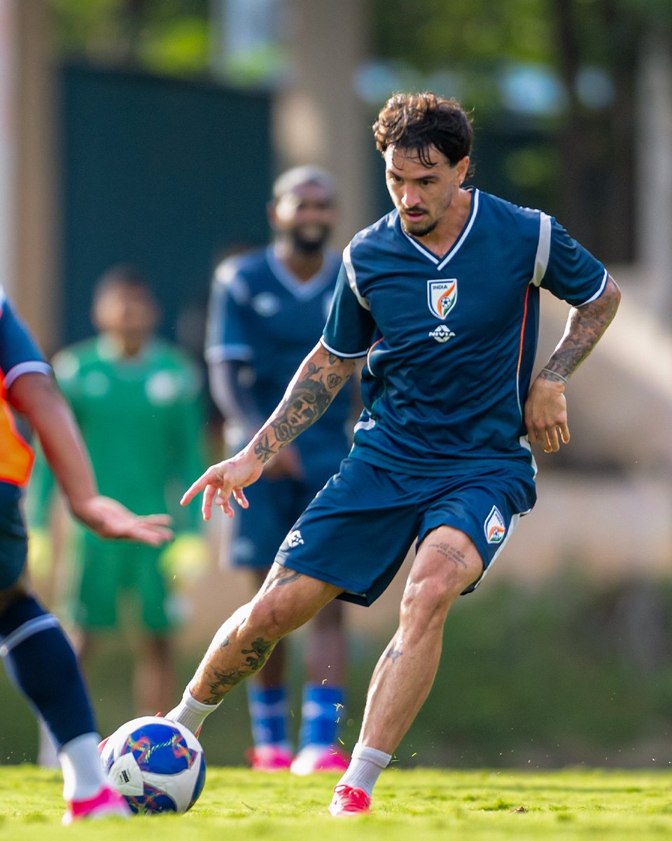IndSuperLeague's tweet photo. Practice mode: Activated.🔋

The #BlueTigers putting in the hard yards in Bengaluru, ahead of #INDPAN. 💪

#IndianFootball https://t.co/VQVBlaPSUn