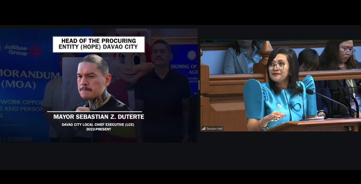 victoriatulad's tweet photo. Luistro says the one who approves the resolution of the Bids and Awards Committee is Davao City Mayor Sebastian Duterte. #VPOnTrial @ABSCBNNews 

(screenshot: Senate livestream) https://t.co/HbgnYY5ztw