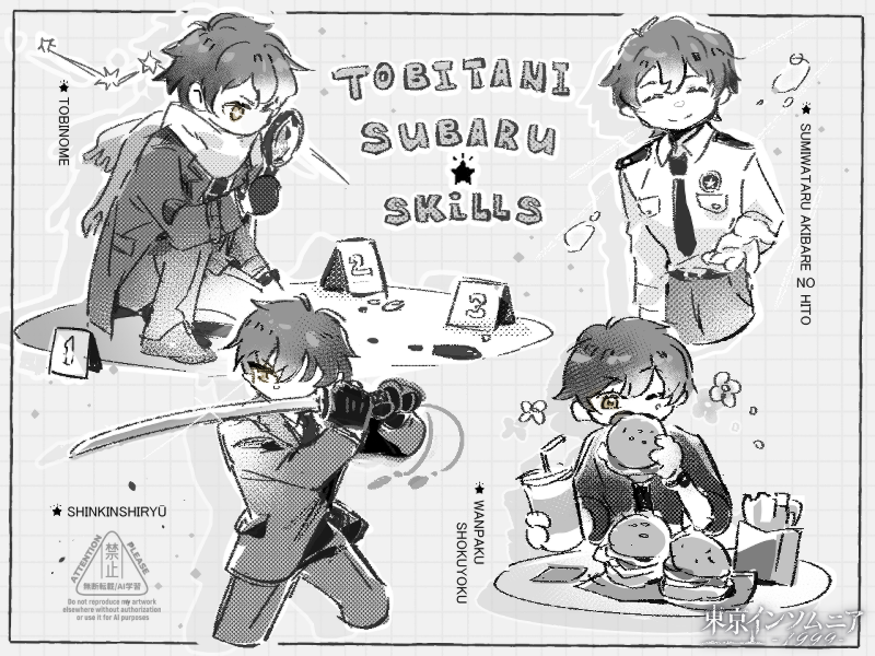 m87_illustrat's tweet photo. 🔍🍔⭐
ミニシーン詰め合わせのリクエスト、ありがとうございました！
 M87 / 東京インソムニア 1999/ (C)アルパカコネクト #commission #illustration #イラスト https://t.co/uMZkJBk2Ma