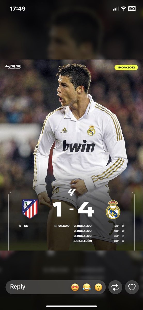 d_onlysecondson's tweet photo. Cristiano Ronaldo is the only play in history to score 4 hattricks against Diego Simeone’s Atletico Madrid 
🐐 https://t.co/nNx4zUkVir