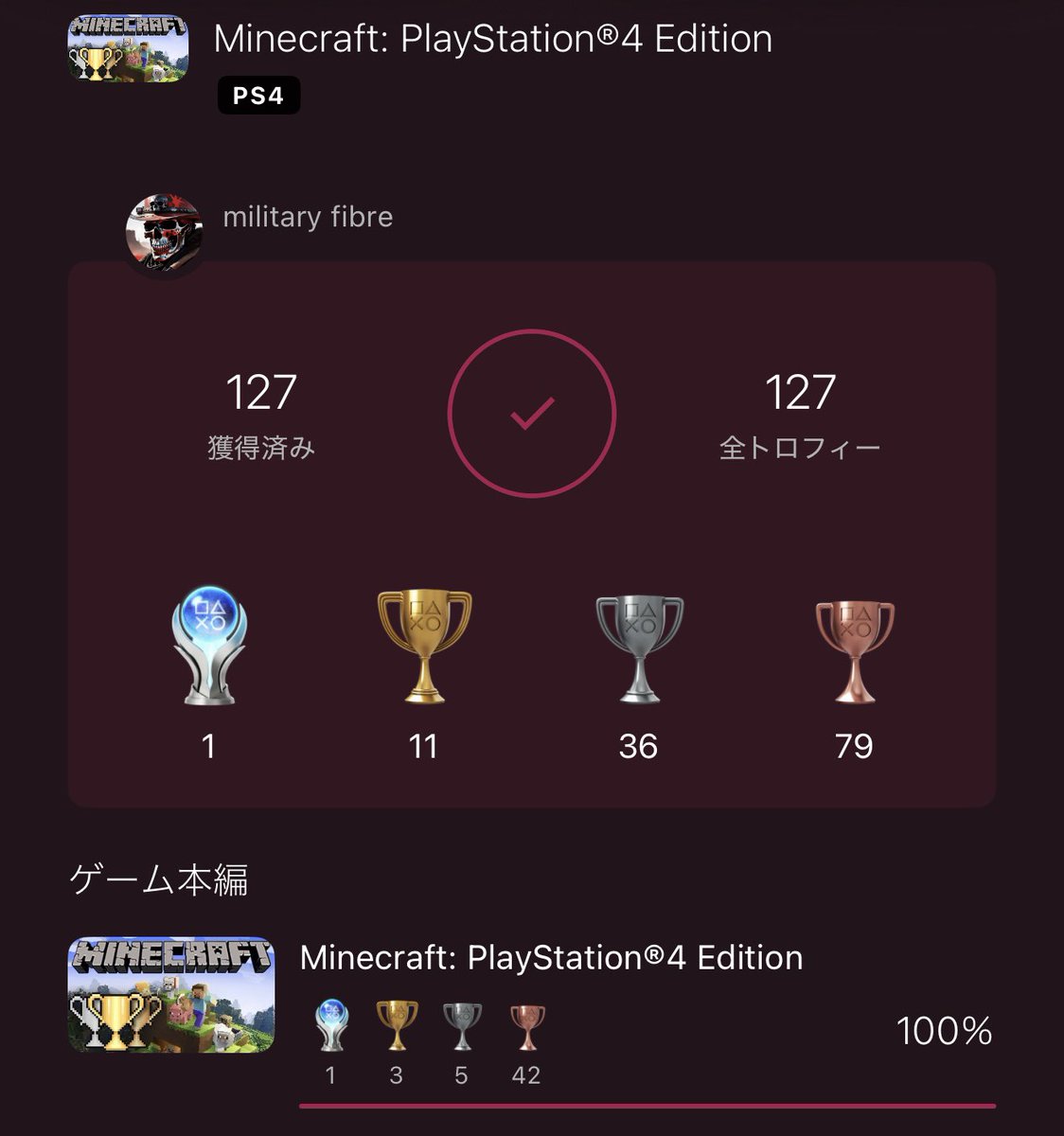 tjpwjamptnejx's tweet photo. DLC追加分PS4.PS5版共にトロコンしました🏆
お疲れ様でした♪
#トロコン
#マイクラ
#NAgames
No.239 https://t.co/H6aqWO2MjX