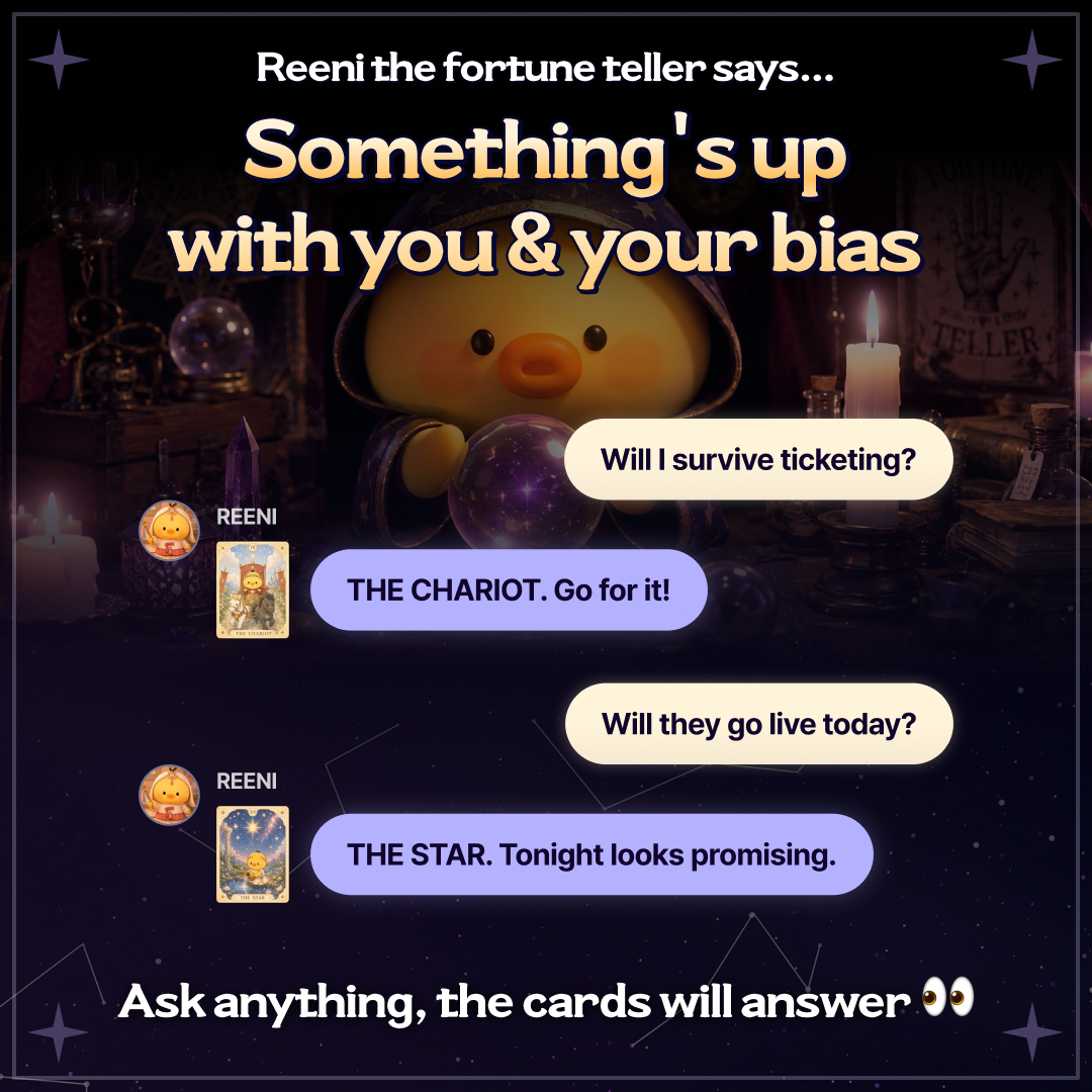 kpopidol_en's tweet photo. 🔮 "Not easy — that's why
you can't forget it 🔥"
me &amp; my bias apparently ( °ᗝ° ).ᐟ.ᐟ

🃏 Just pick your bias, reading pops up

💗 #Saju 🌙 #Zodiac 🃏 #Tarot ✨
🔥 Cards answer anything 🤫

👇🏻 No sign-up, no install
▶️ https://t.co/OZhHfu0Eem

#CHOEAEDOLFortuneTeller #kpop https://t.co/xVGwTVwUpp