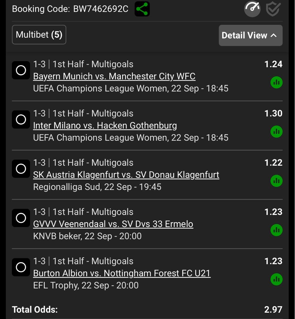SA_BetPicks's tweet photo. 1st half Multigoals 🥅 ⚽🔥🔥🥳 🥵
Kickoff 18;45⏰️ 

Code🤝BW746FC435 https://t.co/KtP4TT1dZd