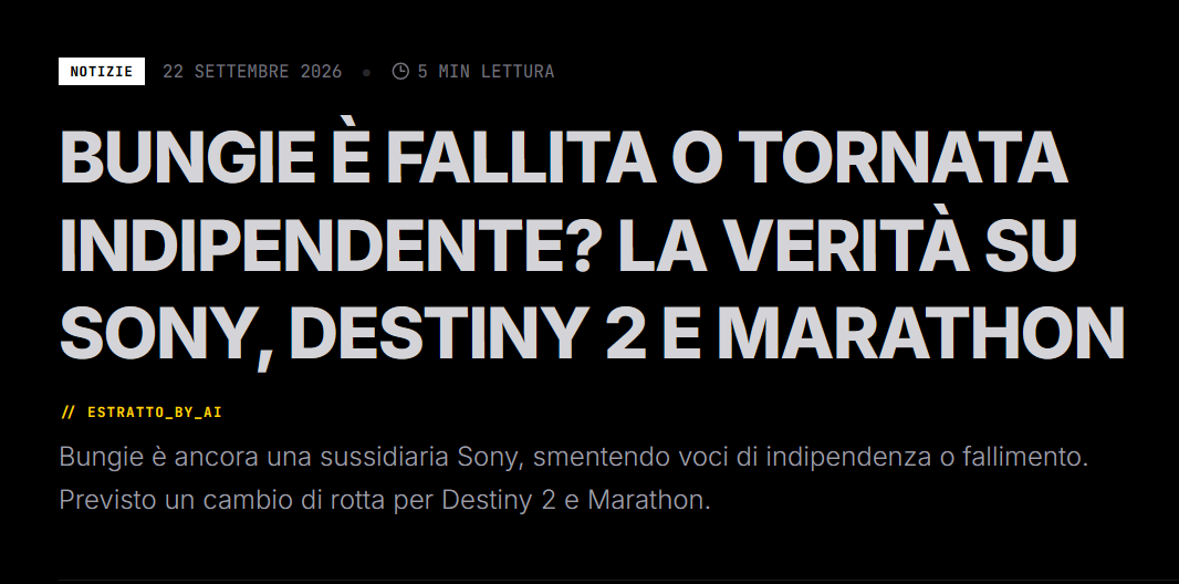 TitaniumZell's tweet photo. Bungie non è fallita e non è tornata indipendente da Sony. Alcune descrizioni rimaste online hanno generato confusione, ma lo studio di Destiny continua a essere una società interamente controllata da Sony, mentre prepara un cambio di direzione per Destiny 2 e Marathon. Era ORA https://t.co/k6EVba9Co2