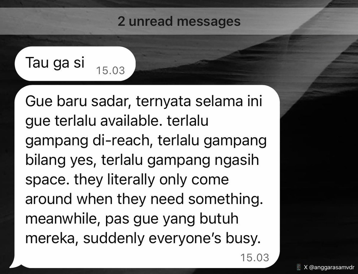 anggarasamvdr's tweet photo. pernah ngerasa kaya gini? asli sedih banget life lessonnya☹️ https://t.co/vPitV74rE6