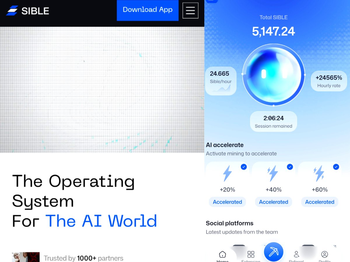 LeftRw32444's tweet photo. 👀 SIBLE IS STARTING TO LOOK LIKE MORE THAN A MINING PROJECT.

Yes, it's all about the mining at first.

But you start seeing the big picture:

🌐 367K+ users

🧠 AI & real-time intelligence

⚡ Decentralized computing

📊 Data infrastructure

🏗️ Ecosystem being developed

This is the part that has my attention.

I currently have:

🪙 5147+ $SIBLE

⚡ 24+ $SIBLE/hour

But the real question is not how many tokens can we mine.

What will $SIBLE be useful for when the ecosystem matures? 👀

Mining is happening now.

The real test will see what it can be used for. 🚀

Join now and start mining 👇 

https://t.co/TsODIHL4ic

Referral code 👉 fabricerw 

Join our community on telegram 👇 

https://t.co/tstkjiQJLJ

Don't miss it 💎💎💎

@SibleNetworkAI

#SIBLE #Web3 #AI #DePIN