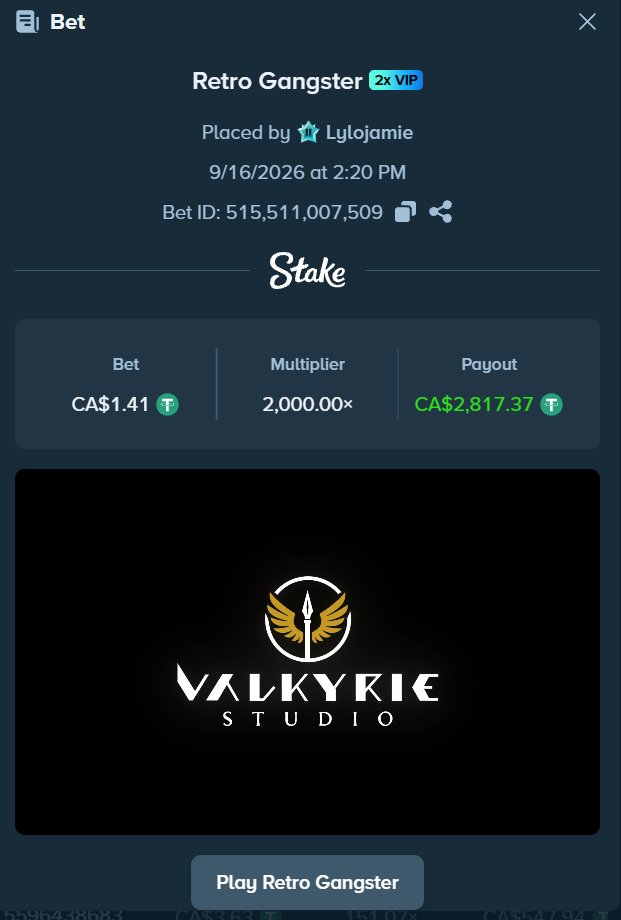 elitegambling's tweet photo. Retro Gangster again and again... This is my favorite slot so far... What a week... Can @ProdigyDDK and @ValkyrieXStudio help me build my streaming goal ? 👀 Giveaway if Valkyrie do something... https://t.co/Vi66ZM8wan