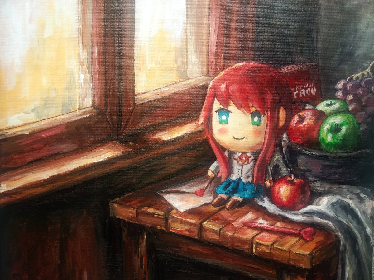 tuatha__'s tweet photo. "An Incongruous Still Life"
Dimensions: 40 × 50 cm (16" × 20") canvas
Medium: Acrylic paint

Happy 9th Anniversary and Birthday !
#DDLC https://t.co/cjzbBYvRBo