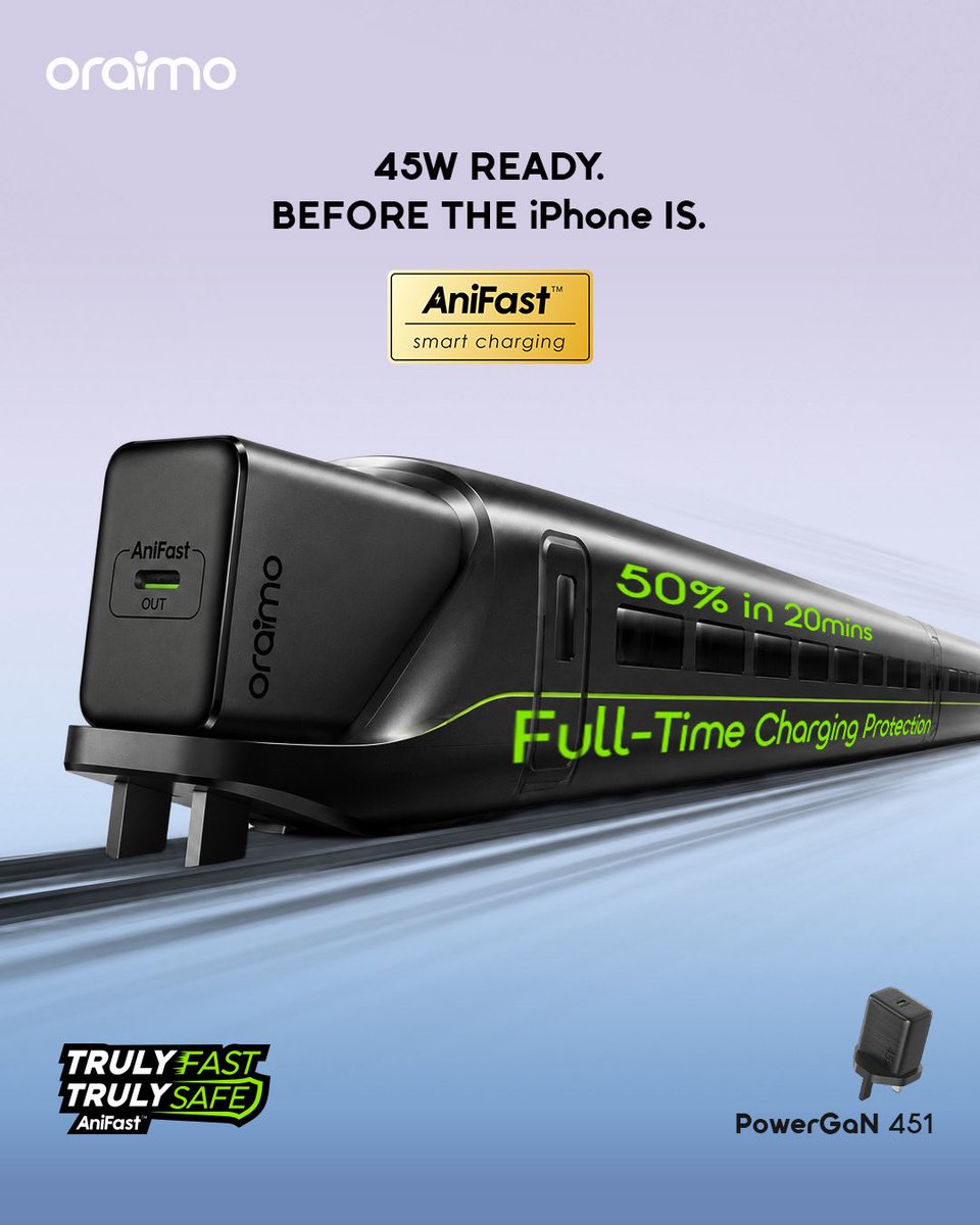 oraimomate's tweet photo. Your day doesn’t come with extra time. AniFast makes every minute count with fast and safe charging. 

Order now link in bio, or visit any of our offline stores. https://t.co/hh9dQPXdV2