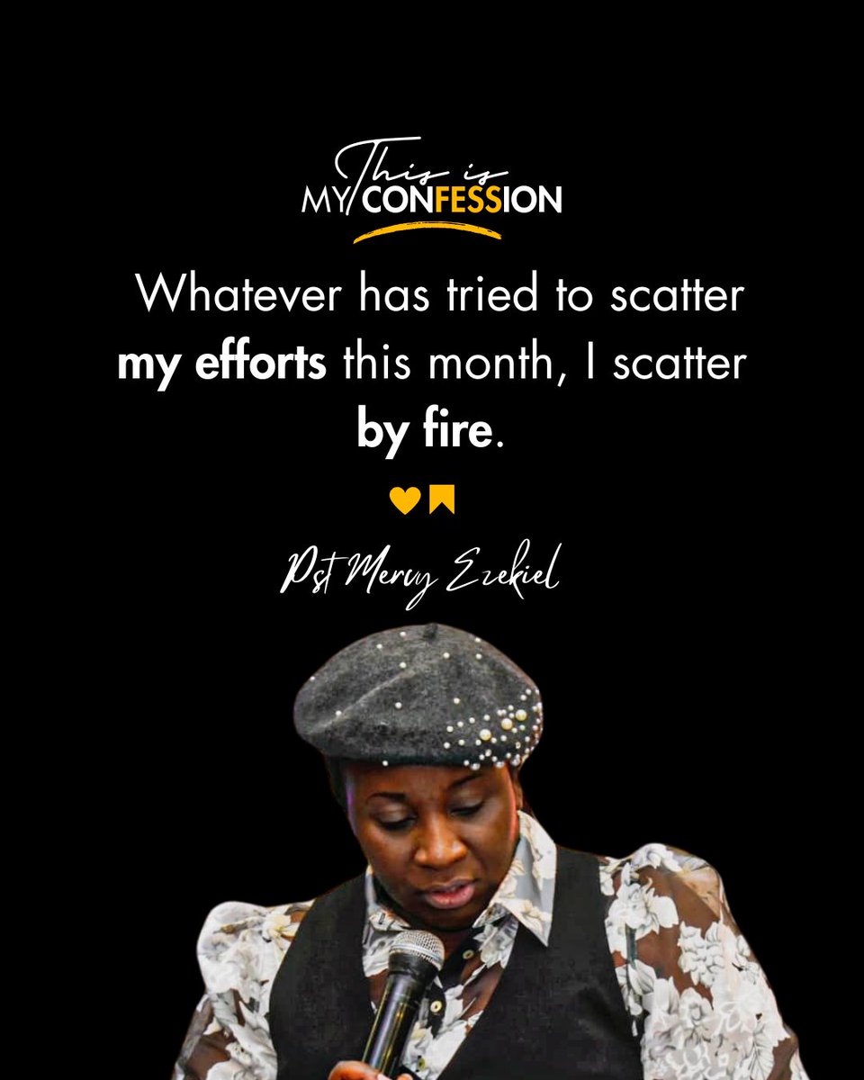 PstMercyEzekiel's tweet photo. Every spirit of distraction - SCATTER!
Every force of confusion - SCATTER!
Every assignment of division - SCATTER!
Every plan to frustrate my progress - Scatter by Fire !!
Every Agenda by the enemy to waste my effort, Be Destroyed by Fire !
#ThisisMyConfession #PstMercyEzekiel #GreaterGlory #TheBreakerGoesBeforeMe #SeptemberConfessions