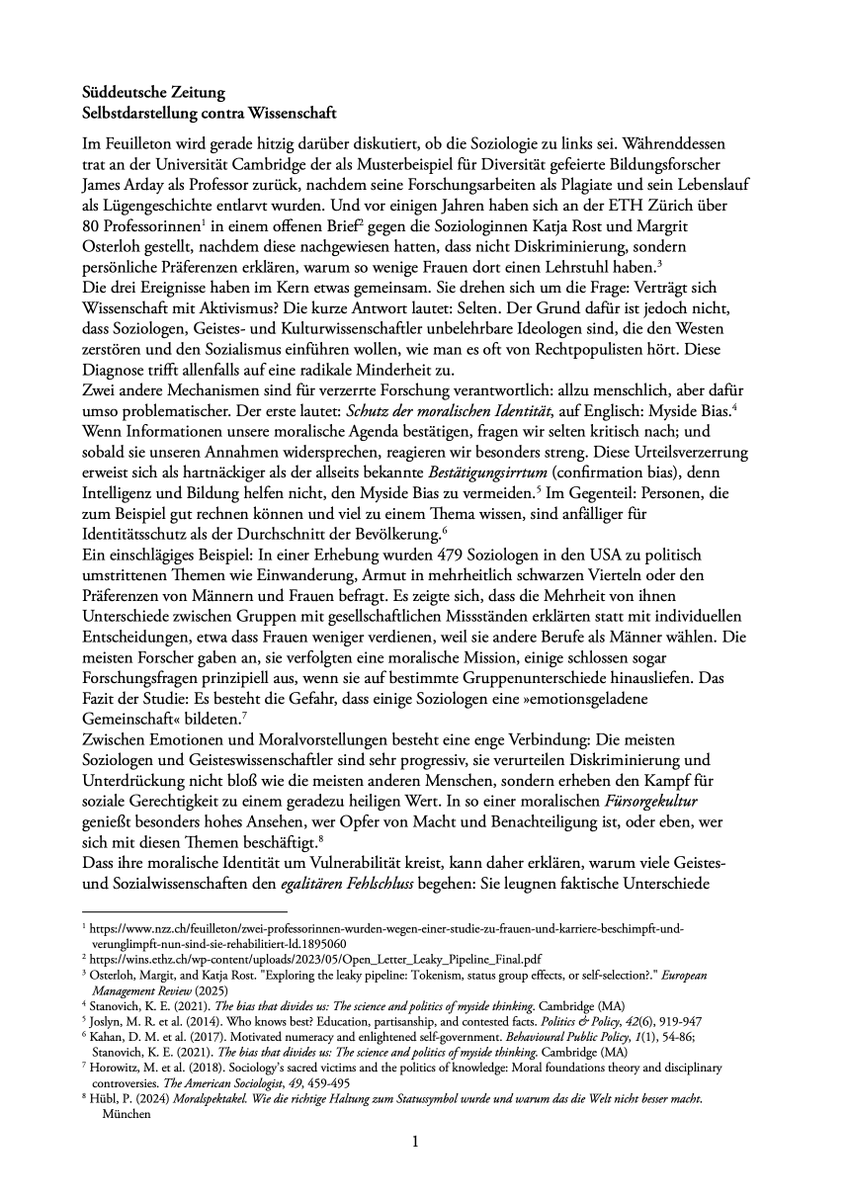 PhilippHuebl's tweet photo. Mein Artikel "Selbstdarstellung contra Wissenschaft" in der @sueddeutsche_de über die Probleme aktivistischer Forschung steht jetzt online. Im Anhang der Text mit Quellen. 

https://t.co/KRLMu0VkqG https://t.co/YOTmrD8KiC