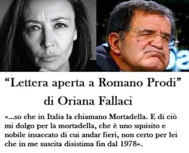 viaggrego's tweet photo. Ecco cosa #pensava la grande Oriana #Fallaci su #Prodi , gia' in #tempi #Non #sospetti . Il tutto nella ormai Famosa #Lettera #Aperta a #Prodi ...! Leggi Qui: https://t.co/Su46IQeuUK https://t.co/aqwOCqPT7T