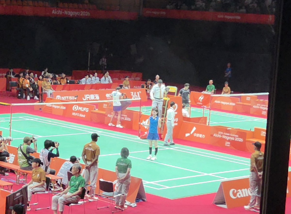 shitakaya's tweet photo. 2026/9/22(火)
#アジア大会
#バドミントン
女子団体 準々決勝
📍一宮市総合体育館
現地観戦しました✨

日本 vs インド
#山口茜 選手、プサルラ選手に勝利！
#宮崎友花 選手、#奥原希望 選手も勝利して、準決勝進出です！
おめでとうございます🎉

#アジア競技大会
#愛知名古屋2026 https://t.co/8oUgUcr7Ij
