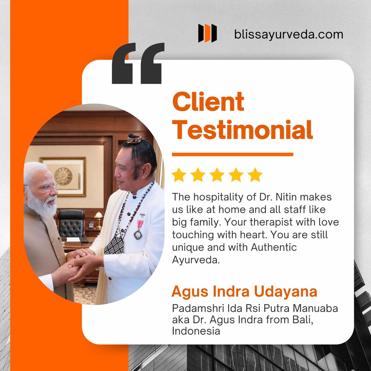 BAHealthVillage's tweet photo. Congratulations &amp; heartfelt thanks to our international guests who chose Bliss Ayurveda Health Village, Greater Noida for their Panchakarma journey! 🇮🇳🌍
Your trust and appreciation in your testimonials inspire us every day. 🙏

#BlissAyurveda #Panchakarma #AyurvedaDay #Wellness https://t.co/m3vNi86r65