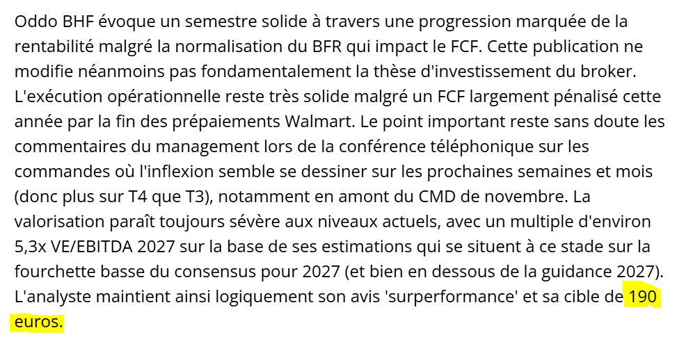 thegood_trade's tweet photo. Vusion $VU
ODDO BHF réitère sa recommandation achat et vise 190€
➡️Le broker souligne la très faible valorisation actuelle un un multiple d'environ 5x VE/EBITDA 2027 sur la base d'estimations qui sont très prudentes https://t.co/aGnuLeoeBI