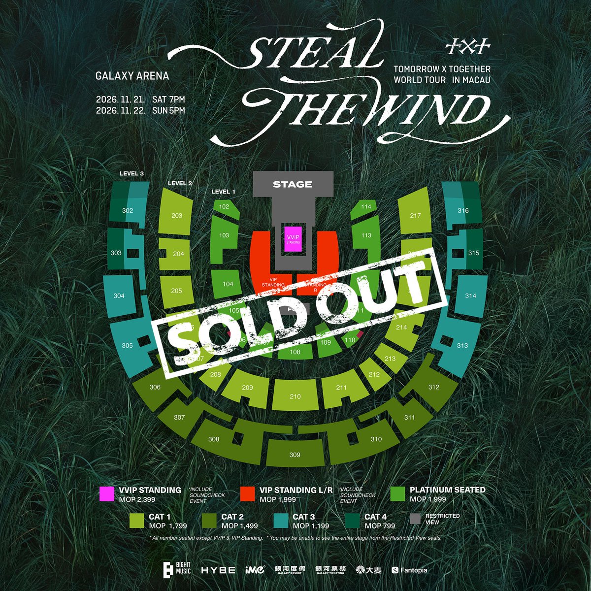 TXTChartData's tweet photo. .@TXT_members Sold Out both days of “STEAL THE WIND” in Galaxy Arena , MACAU.

Both pre sale &amp; general sale tickets were gone in seconds. https://t.co/vn3zqQ0x3H