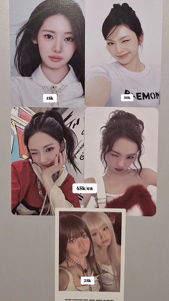 goyangiimiaw's tweet photo. ‼️WTS PHOTOCARD OFFICIAL READY INA‼️

✅️Harga sesuai di pict
✅️Ready Kamar
❌️Exc pack + adm 
💸Keep dp 50%
📍Dom Jaksel 
👹No HNR yaa‼️

#wts #hearts2hearts #cortis #babymonster #hatchusell #coersell #monstiezsell #readyina #official #photocard #kpop #s2u #coer #monstiez https://t.co/6p9vvuk6BJ