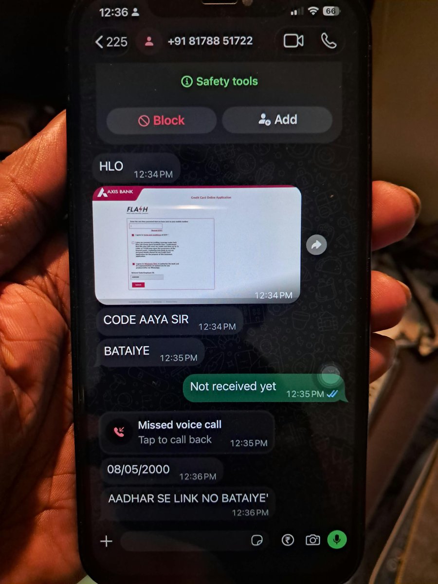 hellodebasish9's tweet photo. @AxisBank @AxisBankSupport How do scammers know my Axis Bank details? This is a serious data-security concern. Please investigate and explain urgently. If this isn’t addressed, I’ll consider closing all my Axis Bank cards. https://t.co/z1EVb6XtZk