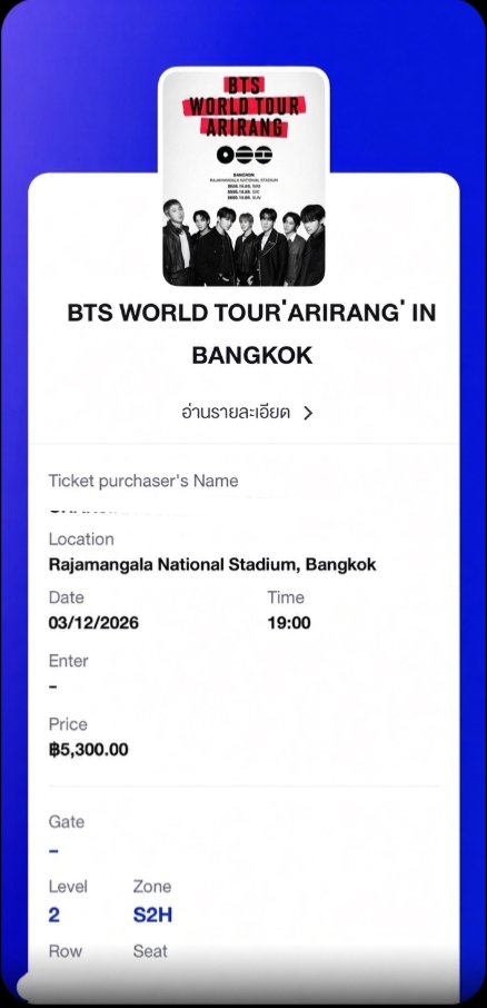 thiptvay's tweet photo. ปล่อยบัตรคอนบังทัน วันที่ 3 

✨บัตร 5,300
ปล่อยต่อ 6,500/ใบ (รวมค่าเมมอื่นๆค่ะ

มีใบมอบอำนาจให้
บัตรตัวเองอยากขาย 

#BTS_WorLdtour_agrlragg_BangkoK #BTS_Worldtuour_bangkok https://t.co/yQLLupAsRV