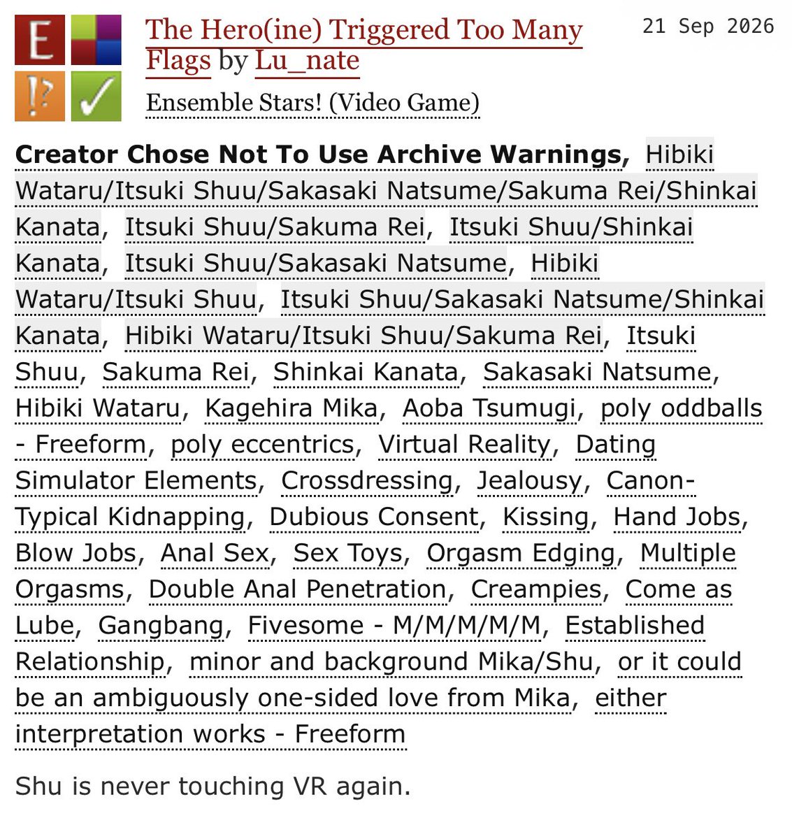 Lu__nate's tweet photo. #ESNSFWWEEK26 @enstNSFWweek

If I don’t get to the rest of my planned fics, I’m glad I at least finally get to post this for Day 3 💕

https://t.co/puNvdn5t4J https://t.co/e0xAODJQYQ