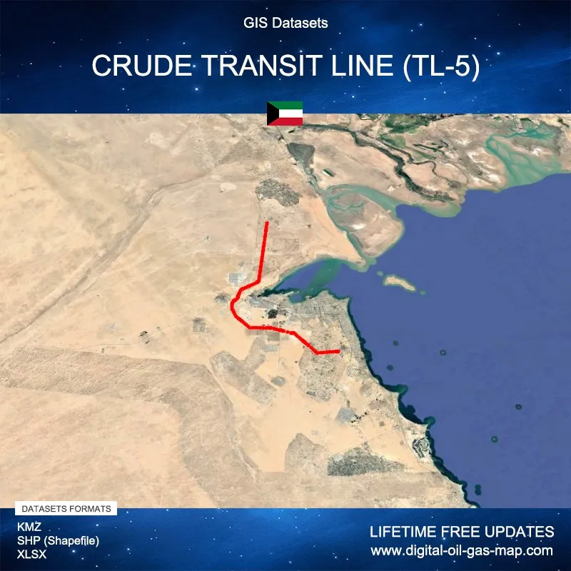 oilgasmaps's tweet photo. GIS Datasets of Crude Transit Line (TL-5)
اسم المنتج: بيانات نظم المعلومات الجغرافية لخط نقل النفط الخام (TL-5)

Country: Kuwait

Discover more: https://t.co/HwSgdX0HMc

#Kuwait #naturalgaspipeline #gaspipeline https://t.co/gT8WcOT8O6