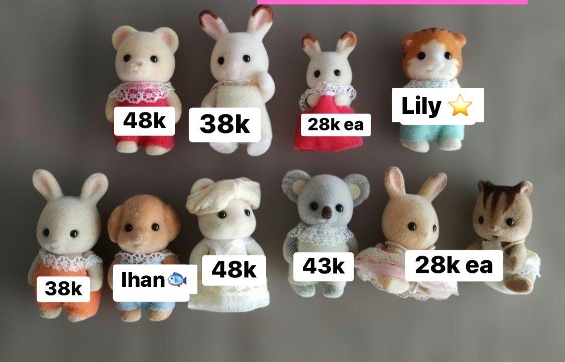 chiblueGO's tweet photo. adakah yang mau coret penuhin sylvanian ini? ready jp yaaa ada go line, mau join cek bio yaa karna dm lagi limit 🥹🩵��🏻

t. wts want to sell sulipan baby bear rabbit naked sleep over sloth family squirrel koala maple poodle standing sitting https://t.co/AbSqIhEErd