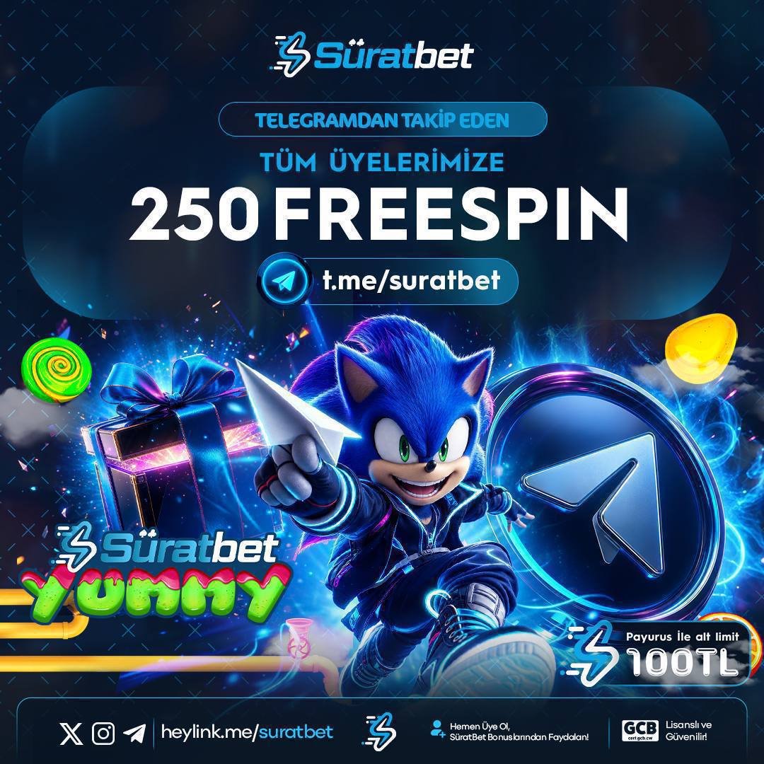 Surat_Sport's tweet photo. ⚡️SüratBet'de Tüm Üyelerimize Özel Kaçırılmayacak Fırsat ⚡️

💸 #Süratbet Telegram kanalını takip eden tüm üyelerimize özel 250 Freespin fırsatı!

👉 SÜRATBET'E KATILMAK İÇİN TIKLA! https://t.co/4deyNxeNI1 https://t.co/jq0nH2CZc4